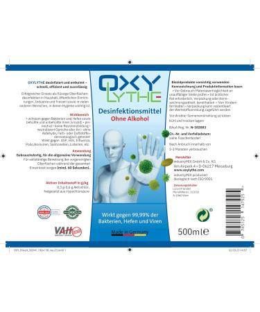 OXYLYTHE 500ml Ecological Hand & Surface Disinfectant Spray - Eco-Friendly & Effective International Shipping - Buy Online on GoSupps.com