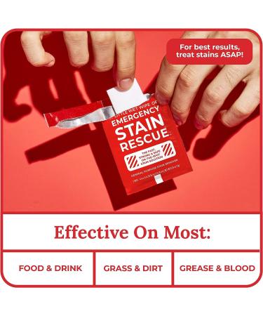 Emergency Stain Remover Spray 25 Wipes - Instant Cleaner for Clothes, Fabric, Silk, Linen - Works on Blood, Grass, Coffee, Mud - 25 Count Pack - Buy Online on GoSupps.com