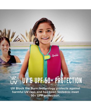 Speedo Unisex Child Swim Flotation Life Vest UPF 50 - Large Lime/Orange - Buy Online on GoSupps.com