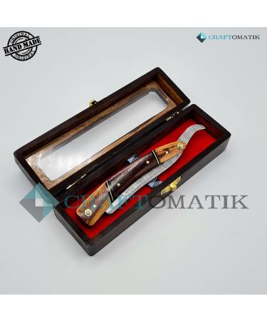 Razor Damascus Steel Men's Gift Set | Handmade High Quality Barber Razor | DBR49 - Buy Online on GoSupps.com