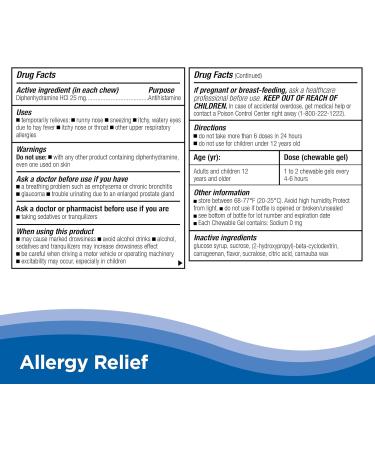 CalmCo Adult Allergy Relief with Diphenhydramine HCl 25 mg - Chewable Antihistamine for Sneezing Runny Nose & Itchy Eyes Nighttime Allergy Medicine for Ages 12+ Fantasy Fruit Flavor 20 Count - Buy Online on GoSupps.com