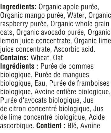 GERBER Organic Baby Pur e Apple Mango Raspberry Avocado Oat 90 ml - Buy Online on GoSupps.com