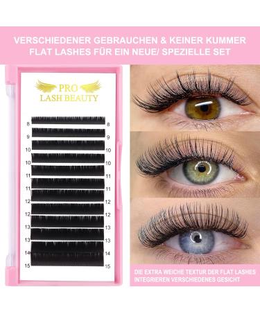 Shop Flat Lashes | 0.15 & 0.20 Ellipse Flat Lash Extensions - C CC D DD Curl - Matt Black 8-15 Mix (C-0.15 12mm) - International Shipping Available - Buy Online on GoSupps.com