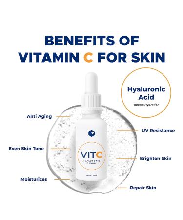 Skinlocity VIT C Hyaluronic Serum | Hydrating & Brightening Vitamin C + Hyaluronic Acid for Youthful Skin - Reduce Wrinkles & Fine Lines - Buy Online on GoSupps.com