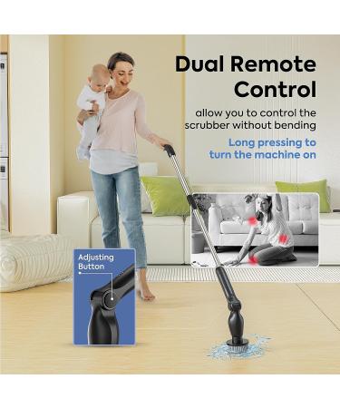Electric Spin Scrubber Cordless Cleaning Brush with Adjustable Extension Handle 8 Replaceable Brush Heads Power Display IPX5 Waterproof Shower Scrubber for Floor Tile Car - Buy Online on GoSupps.com