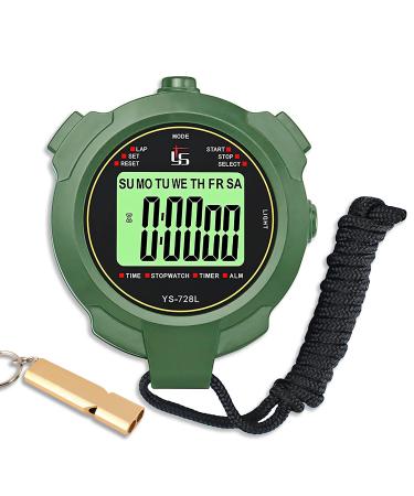Stopwatch with whistle stopwatch sport digital 2 memory with light function and mute function for swimmer rally