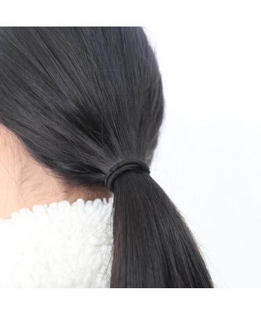 ZARI 50pcs Black Elastic Hair Ties Value Pack | Stretchable Non-Metallic Hair Ribbons for Men, Women, Girls, Boys | 4mm/2inch Ponytail Holders for Thick, Thin, Curly Hair - Buy Online on GoSupps.com
