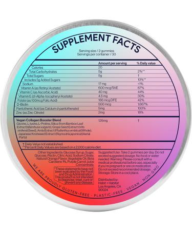 Habit + Habitat Vegan Collagen Booster Gummies with Biotin, Vitamin C, E, Folic Acid - 60 Gummies - Natural Ingredients - Plastic-Free Tin - Buy Online on GoSupps.com