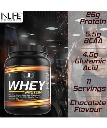 Buy INLIFE Whey Protein Powder - Isolate & Concentrate with Digestive Enzymes (Chocolate 400g) | Best Workout Supplement for Muscle Gain - International Shipping Available - Buy Online on GoSupps.com