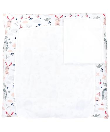 TupTam baby changing mat including 2 terry cloth covers ANK019 colour: hedgehog/rabbit/pink size: 70 x 70 cm hedgehog / rabbit / pink 70 x 70 cm