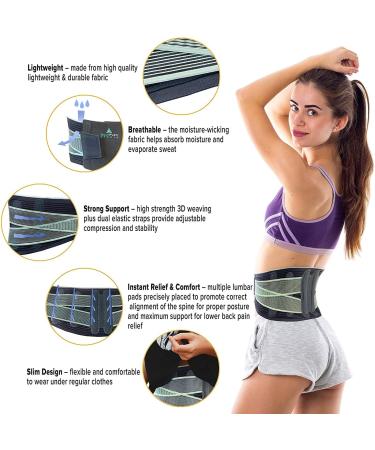 AllyFlex Sports Lumbar Support Ergonomic Back Brace for Men & Women | XL/XXL Pain Relief & Lightweight Design for Back Support - Buy Online on GoSupps.com