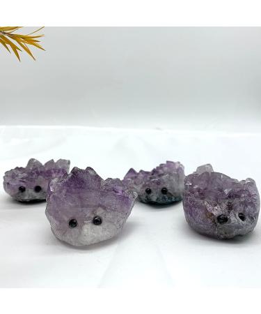Natural Crystal Natural Amethyst Crystal Cluster Hedgehog Ornaments Hand Carved Crystal Stones Purification Gifts Stones ERBDRGAZ 1pc - Buy Online on GoSupps.com