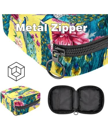 Buy Women's Binding Pocket Flower Bags | Peacock Design Tampon Storage & Multipurpose Zip Pockets for Menstruation International Shipping Available - Buy Online on GoSupps.com
