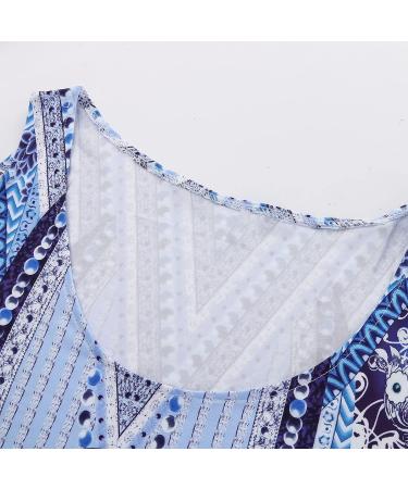 LADIGASU Women's Cold Shoulder T-shirt Dress - Large Blue | Summer Casual Boho Mini Sundress for Beach | Short Sleeve U Neck Style - Buy Online on GoSupps.com