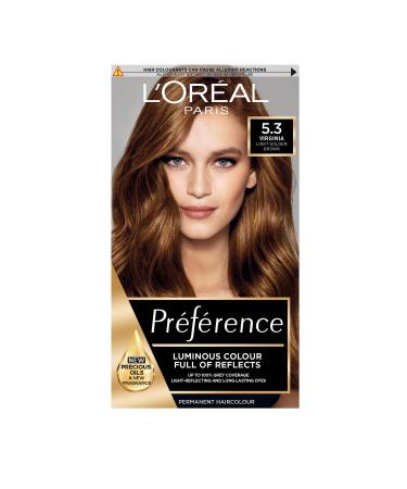L'Oreal Paris Preference Hair Dye Long Lasting Luminous Permanent Hair Colour 5.3 Virginia VIRGINIA 5.3 - Buy Online on GoSupps.com