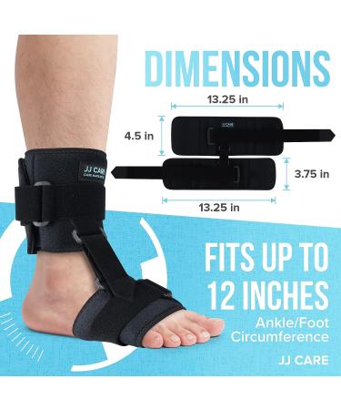 JJ CARE AFO Foot Drop Brace - Unisex Adjustable Ankle Brace for Improved Walking Gait and Achilles Tendon Pain Relief - Black - Buy Online on GoSupps.com