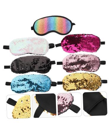FRCOLOR 7pcs Double-Sided Sequined Eye Mask | Portable Sleep Mask for Men & Women - Perfect for Travel & Relaxation - Buy Online on GoSupps.com