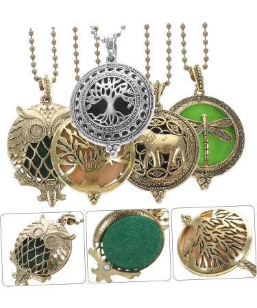 PLAFOPE Disfuser Necklace 5pcs Aromatherapy Necklace Essential Oil Aroma Diffuser Necklace Car Women Choker Alloy Perfume Miss - Buy Online on GoSupps.com