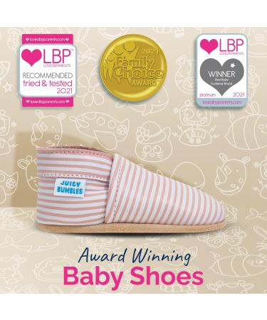Soft Sole Baby Shoes | Leather Toddler Shoes for Baby Girl & Boy | Baby Walking Shoes 6-12 Months (Pink Stripes) - Buy Online on GoSupps.com