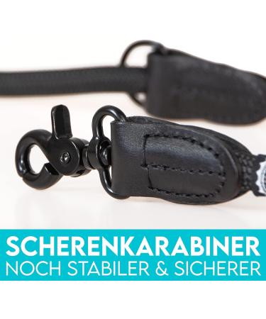 Buy Dog is K nig Adjustable 2.3m Dog Leash | Robust with Security Carabiner | 3-Way Adjustable for Medium & Large Dogs | Durable Black Leash with Leather Caps - Buy Online on GoSupps.com