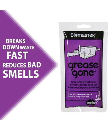 Grease Gone Grease Trap Cleaner - Dissolves Fat Oil & Grease Reduces Odors - 2 Soluble Sachets for Effective Treatment - Buy Online on GoSupps.com