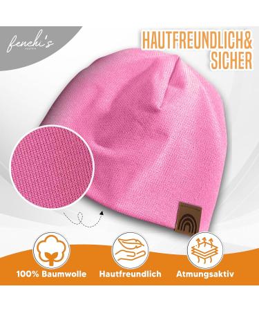 Fencchis Austria Children Beanie | Spring Slouch Hat for Ages 6m-3 Years | Gift-Ready Cotton Hat in Coral | Size 48-52 cm - Buy Online on GoSupps.com