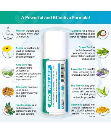 BIO-Relief Pain Relief Gel 3 oz Roll-on | 10% Menthol & Arnica | Fast Acting Topical Analgesic for Arthritis, Muscle and Joint Pain - Buy Online on GoSupps.com