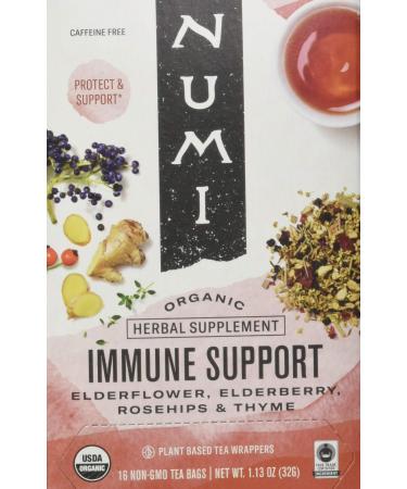 Numi Tea Organic Immune Support Caffeine Free 16 Non-GMO Tea Bags 1.13 oz (32 g)
