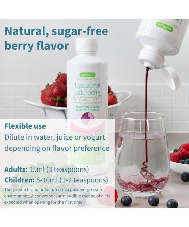 Immune Support Syrup: Elderberry 1000mg, Liposomal Vitamin C, Zinc, Copper & Selenium | Sugar-Free, Berry Flavor | Igennus - Buy Online on GoSupps.com