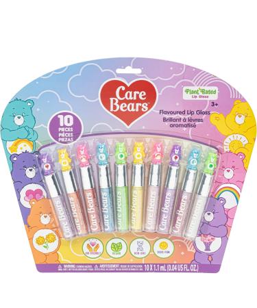 Townley Girl Care Bears 10 Piece Plant Based Lip Gloss Girls Party Favors First Makeup Set for Girl Perfect for Parties Sleepovers and Birthday Gifts Ages 3