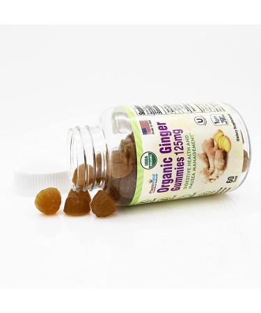 Organic Ginger Gummies 125mg for Nausea Management and Digestive Health  60 Count - Buy Online on GoSupps.com