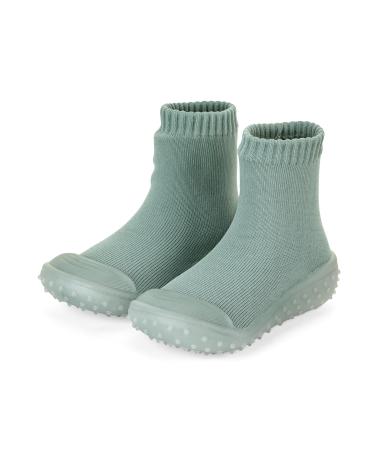 Sterntaler Adventure -Socks Uni - Unisex Baby socks with a transparent profiled rubber sole - Adventure socks single -color 21-22 stone green