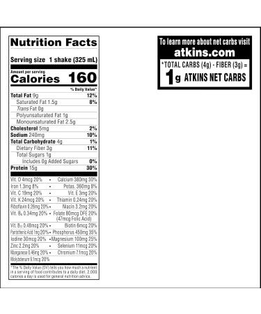 Atkins Creamy Vanilla Protein Shake, 15g Protein, Low Glycemic, 2g Net Carb, 1g Sugar, Keto Friendly, 12 Count (Pack of 2) - Buy Online on GoSupps.com