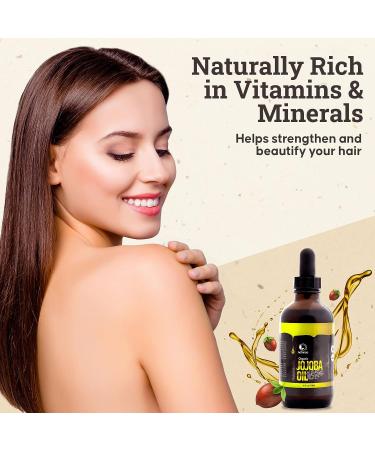 Naturise Organic Cold-Pressed Jojoba Oil for Skin and Hair Care - Unrefined, Unfiltered Golden Oil with Vitamins B & E - 4 fl. oz - Buy Online on GoSupps.com