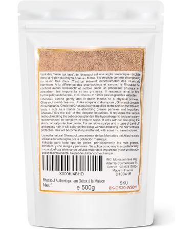 Organic Ghassoul Moroccan Clay Mask & Soap Set - 500g | Natural Skin & Hair Care Treatment | Rhassoul Clay 6x More Effective than Bentonite | Handmade in Morocco - Buy Online on GoSupps.com