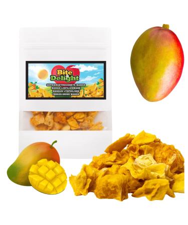 Bite & Delight 500g Freeze Dried Mango Healthy Snack Crunchy Natural No Added Sugar Ideal for Yogurts M sli and Smoothie Doypack