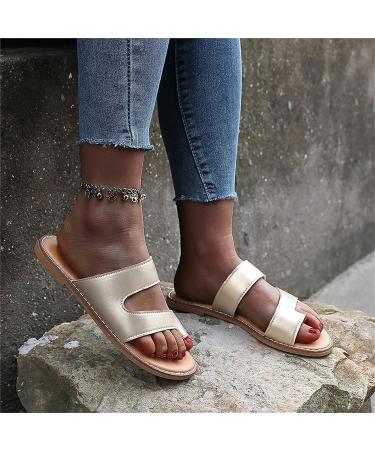 MisFun Breathable Bunion Correction Sandals - Gold, Size 7 | Wide Width Orthopedic Toe Ring Design for Women | Perfect for Travel, Outdoor Activities & Hiking - Buy Online on GoSupps.com