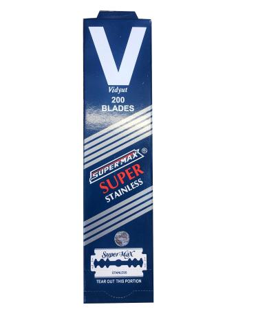 Super-Max Super Stainless Double Edge Safety Razor Blades 200 blades (20x10)