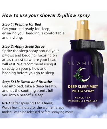 Deep Sleep Pillow Spray Natural Aromatherapy Mist for Sleep Relaxation Calming Stress Relief Patchouli Black Tea Vanilla Essential Oils Self Care Gift - Buy Online on GoSupps.com