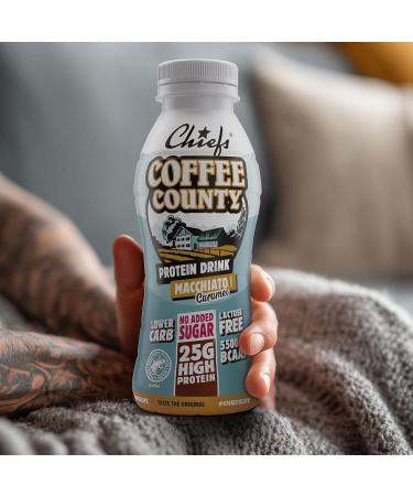 Boisson prot in e - Chiefs Milkshake Macchiato - Sans sucre ajout et sans lactose - Riche en prot ines avec 25 g de prot ine - Bouteilles de 8 x 330 ml - D licieux go t cr meux - Buy Online on GoSupps.com