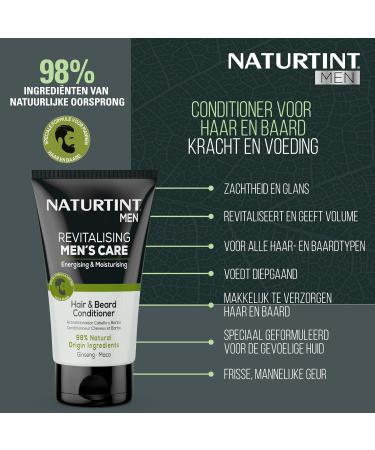 Phergal Laboratorios Naturtint Revitalizing Mens Care Conditioner for hair and beard nourishes hydrated and revitalized soft and light texture 98 natural ingredients with ginseng and maca 150 ml - Buy Online on GoSupps.com