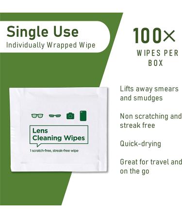 HandyClean Lens and Glass Cleaning Wipes - 100ct Box for Eyeglasses, Cameras, Cell Phones - Quick-Drying Pre-Moistened Wipes - Portable Size for Purses, Pockets, Carry-ons - Buy Online on GoSupps.com