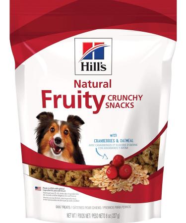 Hills Natural Fruity Snacks with Cranberries & Oatmeal | Hills Natural Soft Savory Dog Treats with Peanut Butter & Banana (8 oz bags) - Buy Online on GoSupps.com