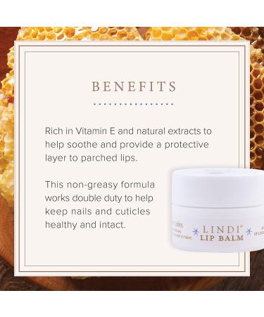 LINDI SKIN Lip Balm - Gentle Vitamin E Formula for Dry, Chapped Lips - Soothes Nails & Cuticles - Allergy Tested (0.25 fl oz) - Buy Online on GoSupps.com