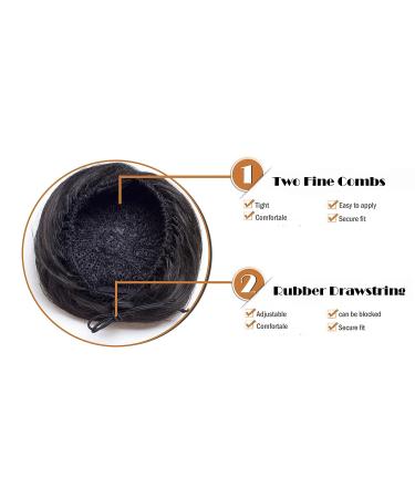 Synthetic Fiber Chignon Donut Bun Wig Hairpiece in 1B Off Black by Onedor - Buy Online on GoSupps.com