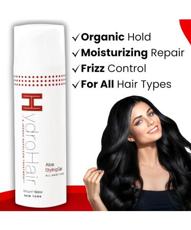 HydroGel Organic Aloe Vera Styling Gel | Long-lasting Hold & Hair Repair | All Natural Ingredients for Volume & Shine | Controls Hair Loss - Suitable for All Hair Types - Buy Online on GoSupps.com
