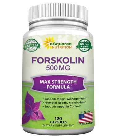 Forskolin 500mg Max Strength - 120 Capsules, Natural Forskolin Supplement for Pure Weight Loss Fuel, Coleus Forskohlii Root - Forskolin Diet Pills, Belly Buster Pure Fat Burner 2X Slim Trim Lose