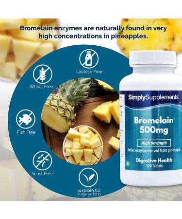 Bromelain 500mg | 120 Tablets | Vegan Friendly |SimplySupplements - Buy Online on GoSupps.com