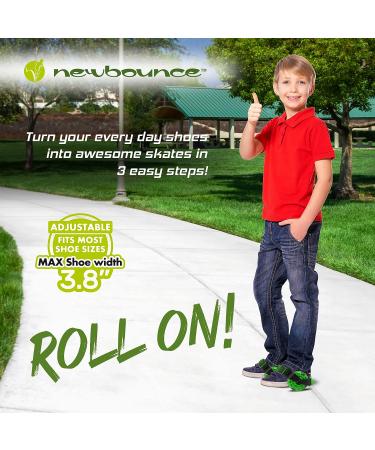 New-Bounce Heel Wheel Skates - Adjustable Roller Skates for Kids - Green | One Size Fits Most - Buy Online on GoSupps.com