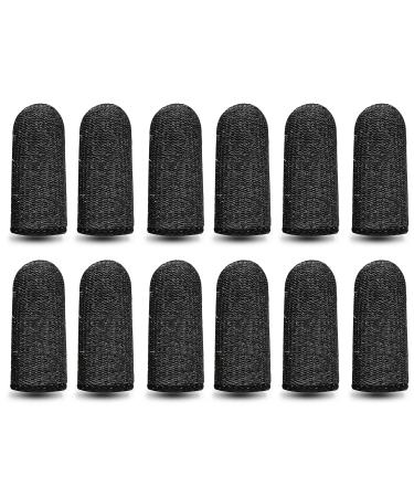 RIVIEVAL 12 Pieces Finger Cots Reusable Thumb Protector Non Slip Finger Protectors Breathable Finger Cots Cut Resistant Protection for Work Kitchen Garden Sculpture (Black)